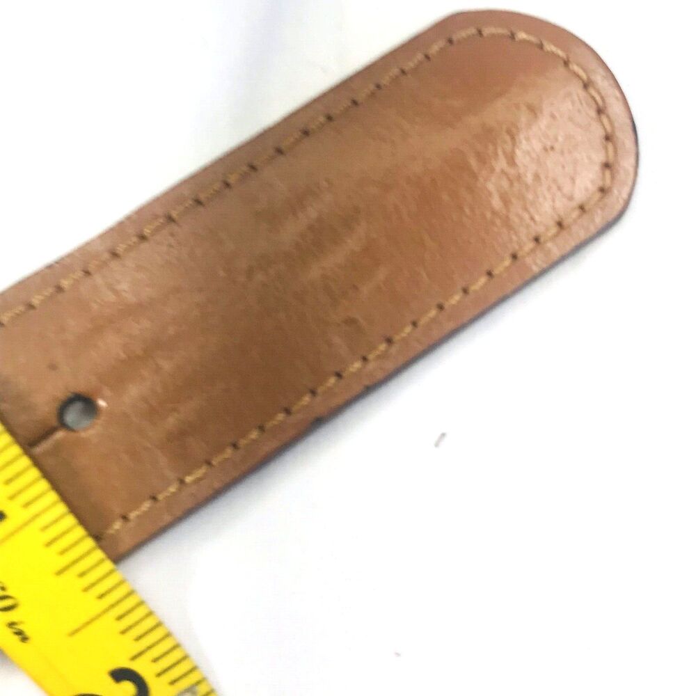 Faux Turquoise Buckle Leather Belt S M Women Concho Silver Brown Western 26-32 - Picture 13 of 14